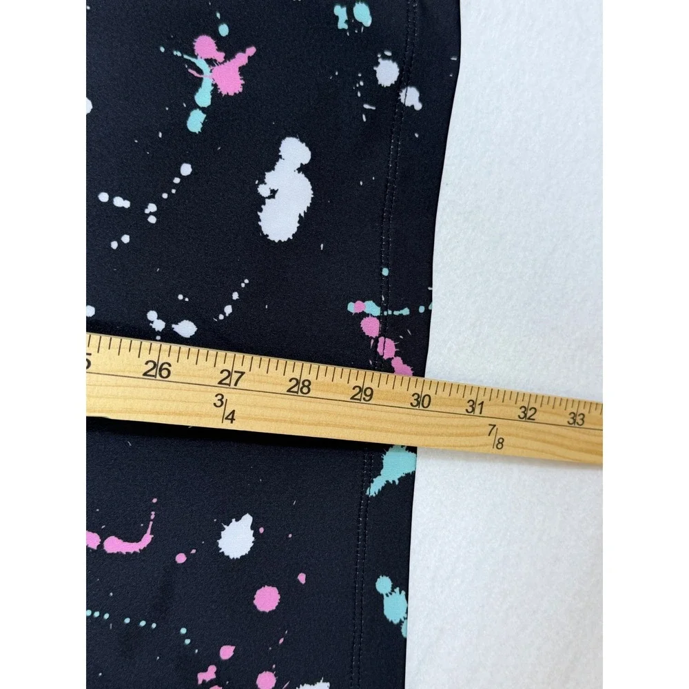 Byrdgang Paint Splatter Polo Shirt Mens XL Black Pink Blue Performance Golf Tee‎